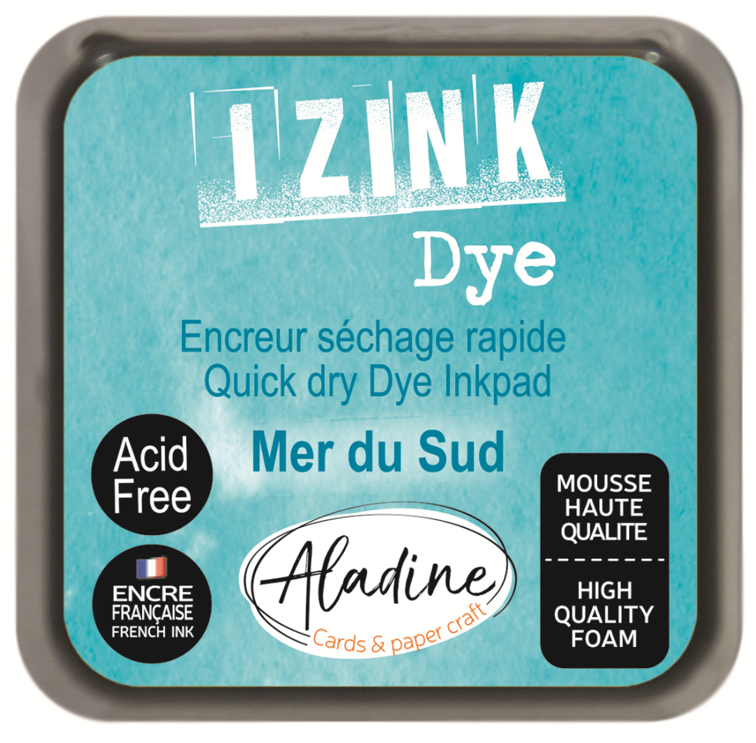 Aladine Izink Dye Pigment Ink Pad 5x5 cm Sea Light Blue