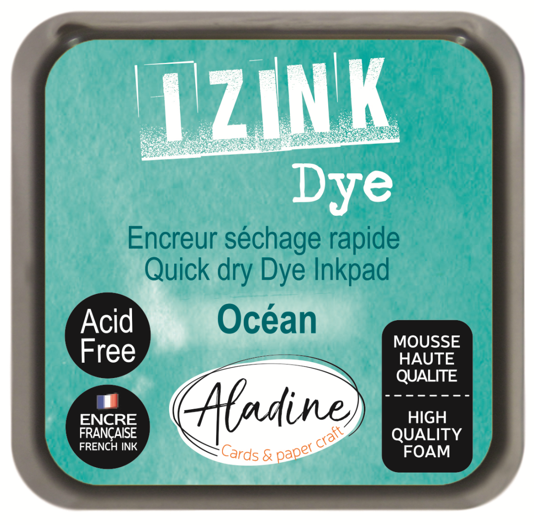 Aladine Izink Dye Pigment Inktkussen 5x5 cm Oceaan Turquoise