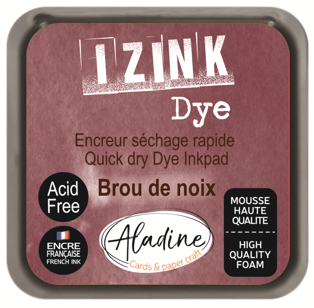 Aladine Izink Dye Pigment Inktkussen 5x5 cm Walnoot Bruin