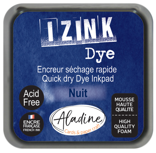 Aladine Izink Dye Pigment Inktkussen 5x5 cm Nachtblauw