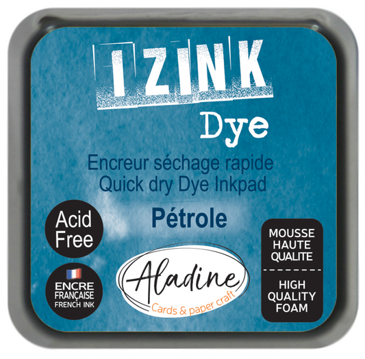 Aladine Izink Dye Pigment Inktkussen 5x5 cm Petrol Blauw