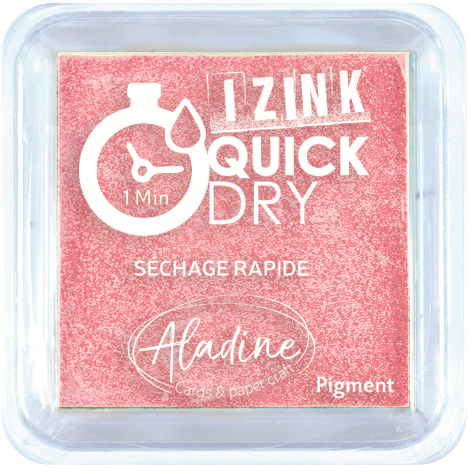 Aladine Izink Quick Dry Pigment Ink Pad 5x5 cm Powder Pink