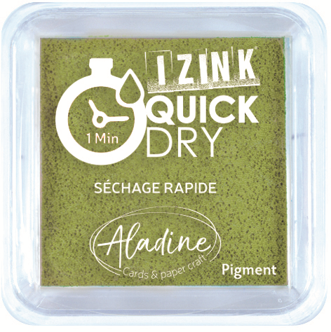 Aladine Izink Quick Dry Pigment Inktkussen 5x5 cm Olijfgroen