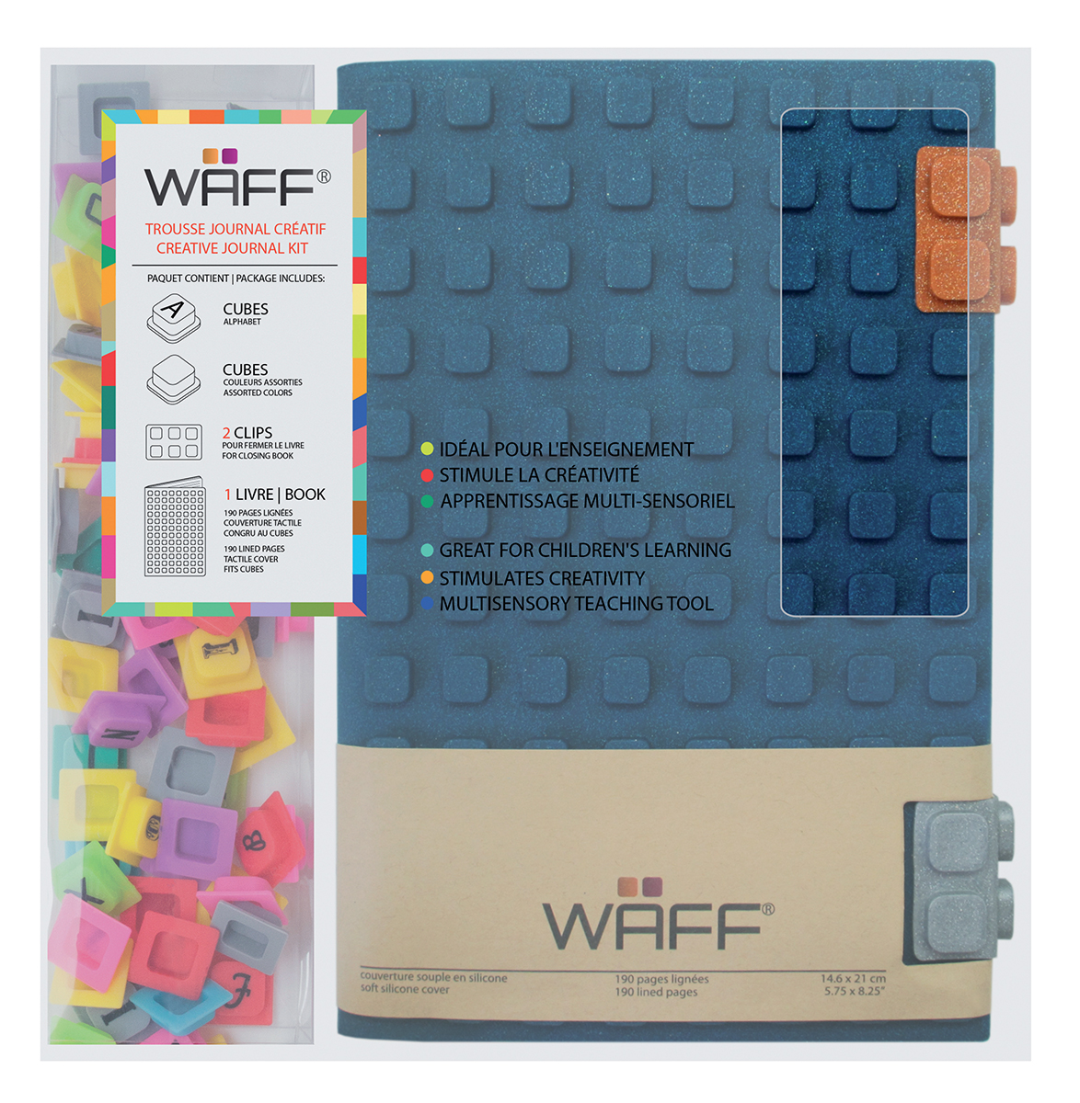 Waff Kreativ-Tagebuch-Set A5 Glitzer Blau