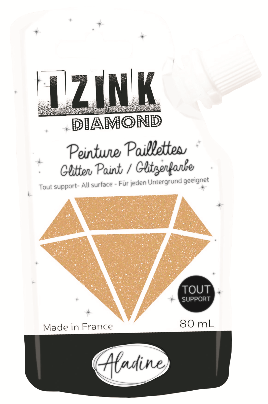 Aladine Izink Diamond Glitzerfarbe 80 ml Pastellgold