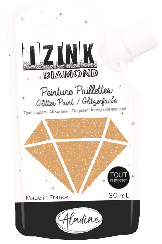 Aladine Izink Diamond Glitterverf 80 ml Pastel Goud
