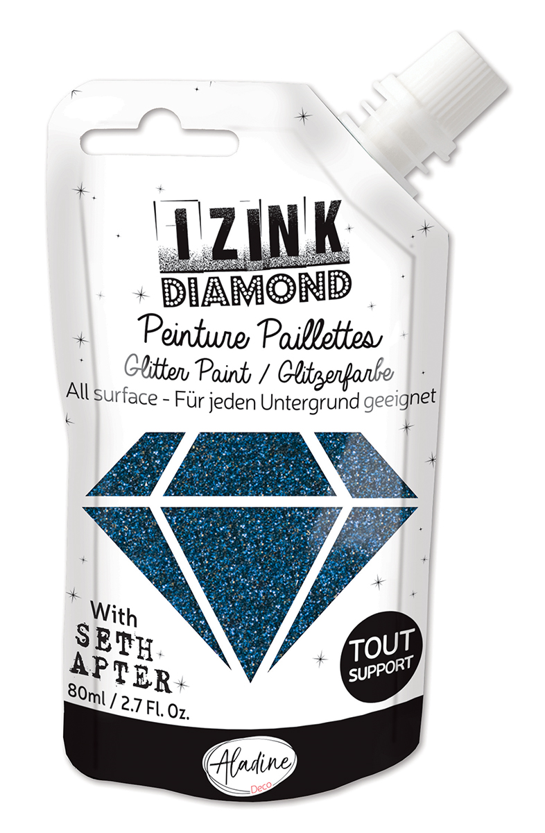 Aladine Izink Diamond Glitterverf 80 ml Prachtig Blauw