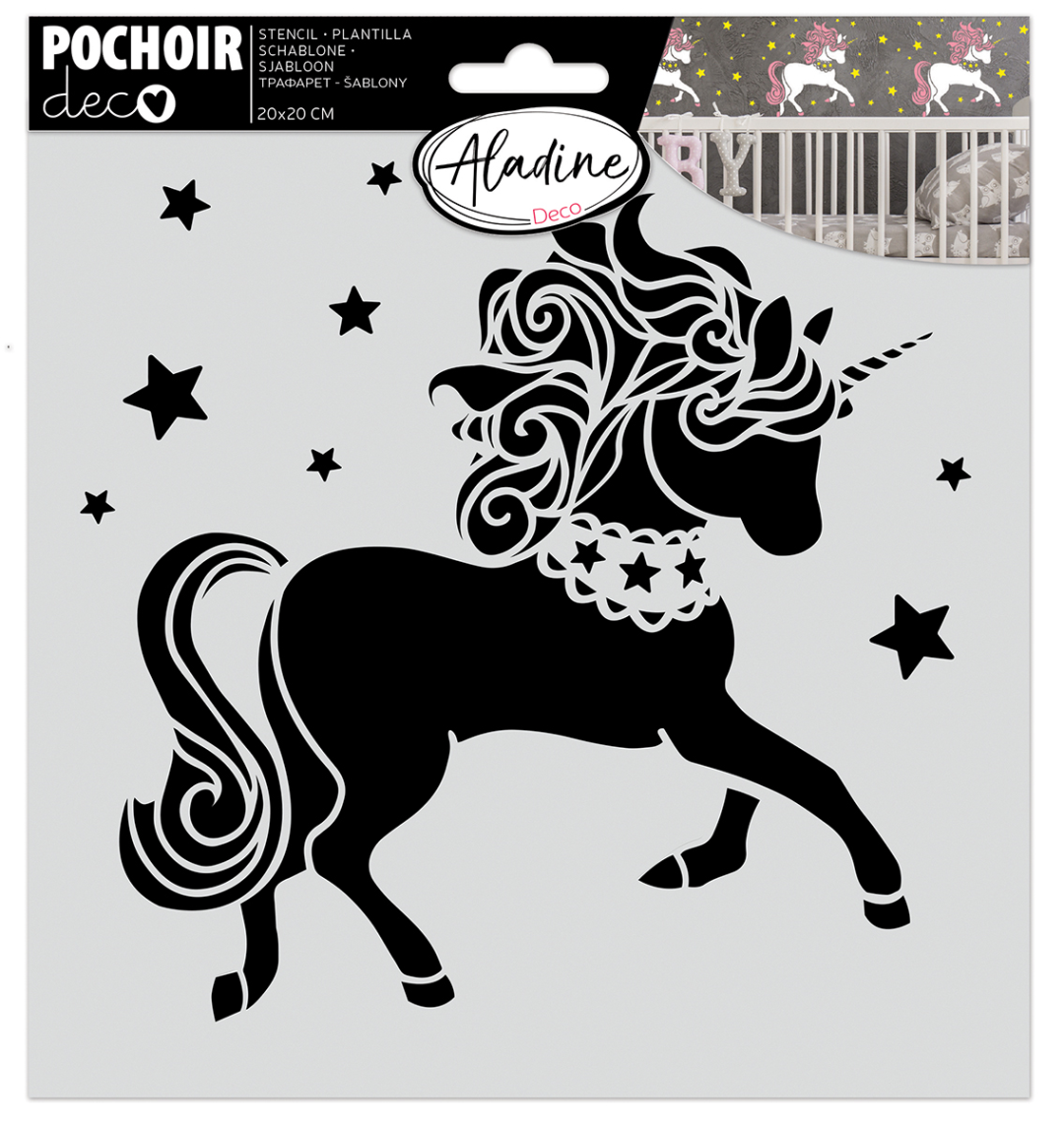 Aladine Stencil 20x20 cm Unicorn