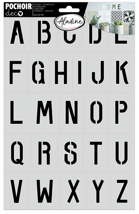 Aladine Deco Schablone 20x30 cm Alphabet 1