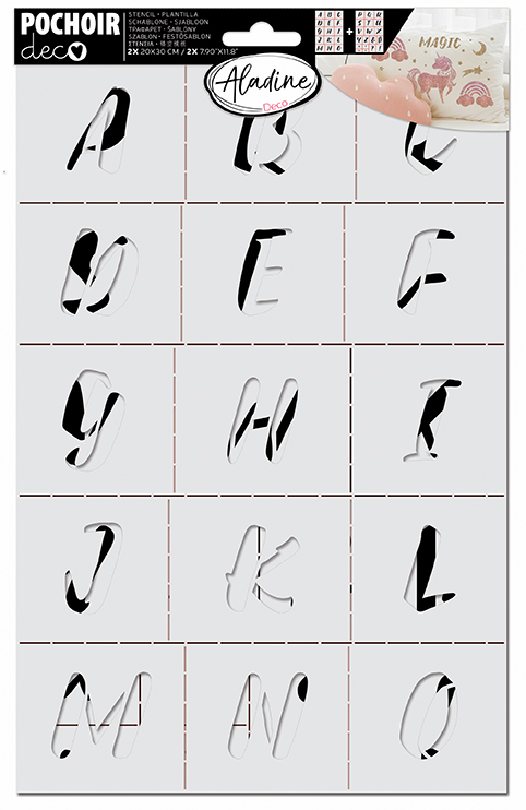 Aladine Deco Schablonen-Set 20x30 cm Alphabet S