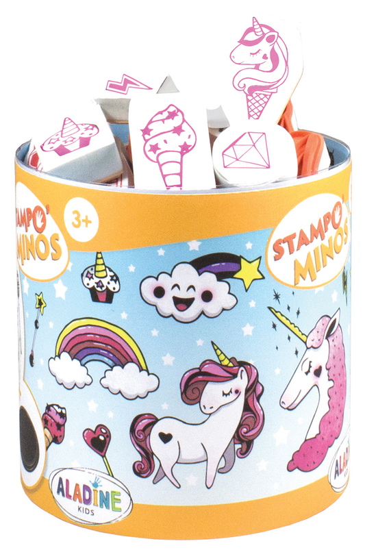Aladine Kids Stampo Minos Stempel Set Unicorn 18 stuks