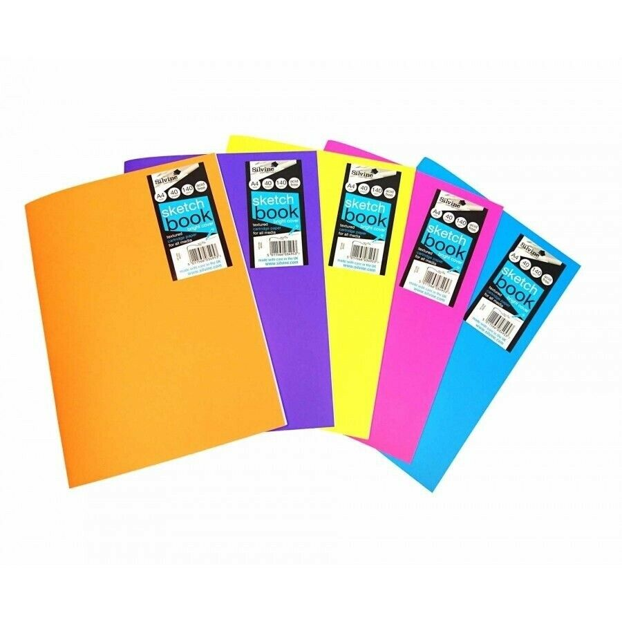 Silvine Sketch Paperback Vibrant Skizzenbuch A4 Hochformat 140g 10 Stück Weiß
