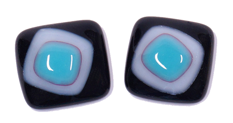 Mosaic Glass Eyes 15x20 mm Black 2 pieces