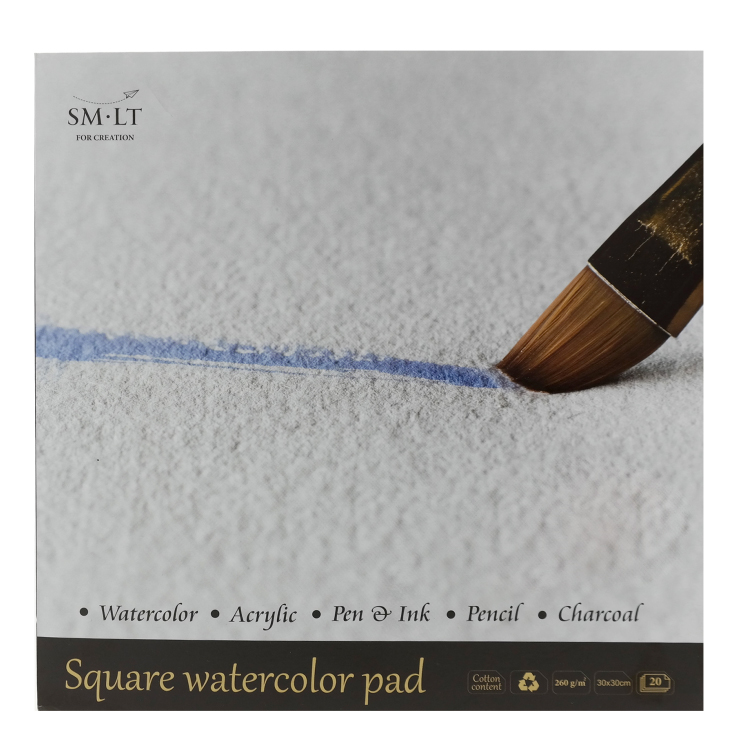 SMLT Aquarelblok 30x30 cm 260gr 20 vel