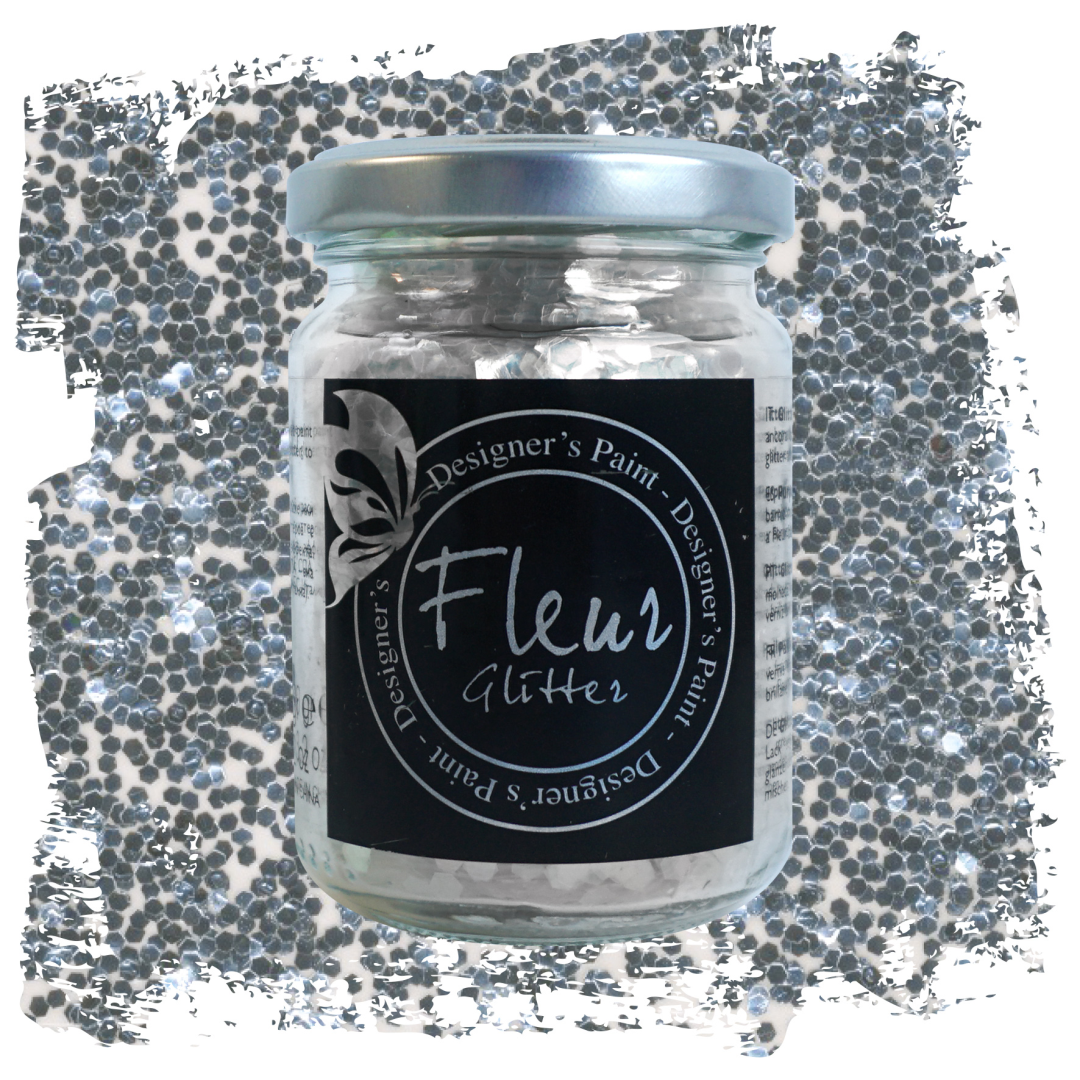 Fleur Glitter 90 g Achteck Silber
