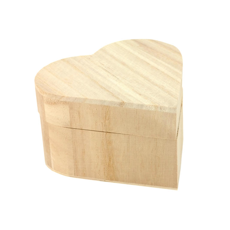 Wooden Crate Heart Shape Small 10.5x6.5x9.5 cm