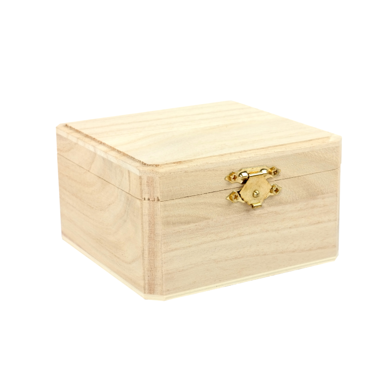 Houten Kistje Vierkant 10,5x10,5x6 cm