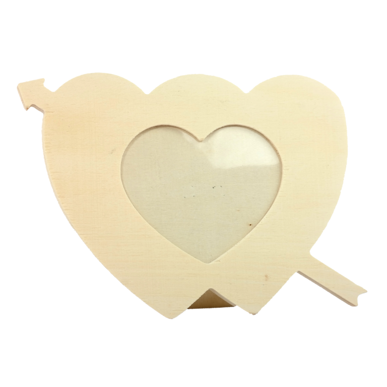Wooden Photo Frame Heart 17x13x0.5 cm