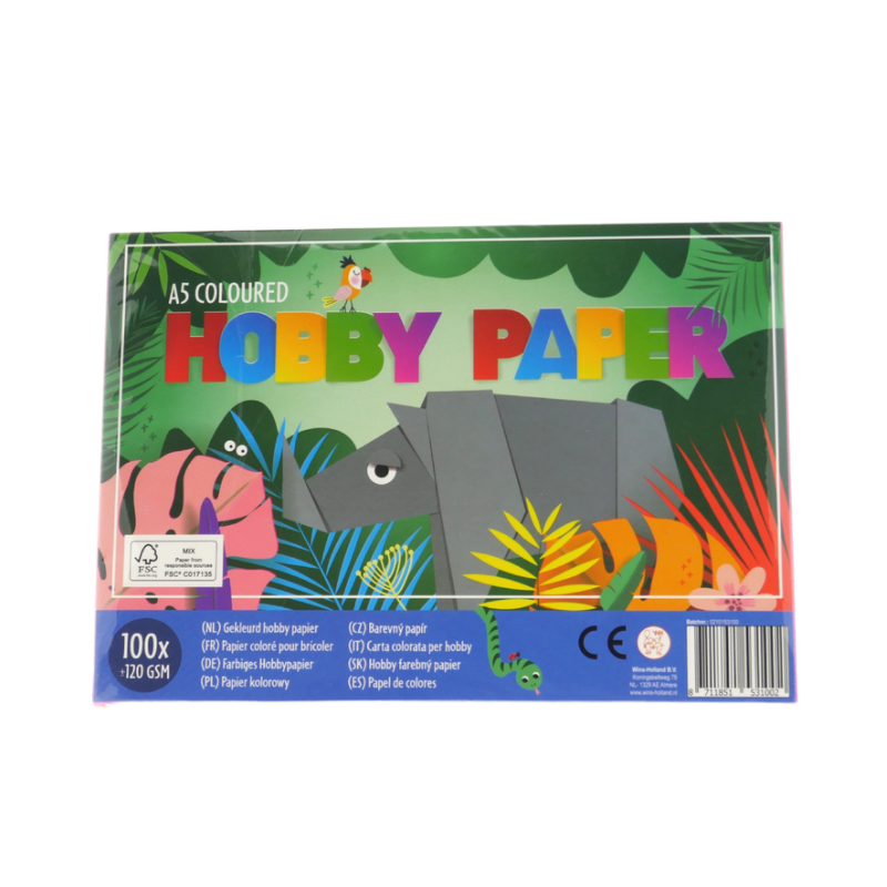 Wins Buntes Bastelpapier Faltblätter A5 Multi 100 Blatt