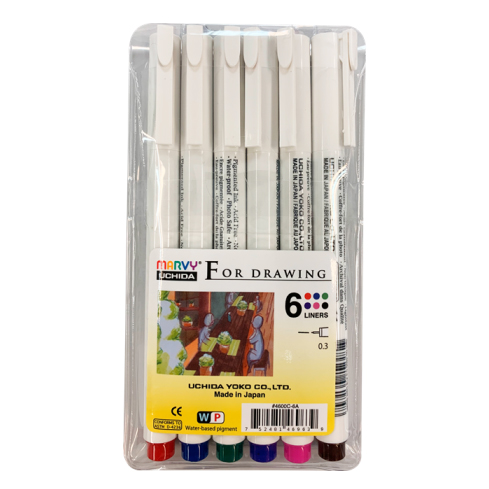 Marvy Uchida Technical Pens 0.5mm Colored 6-pack