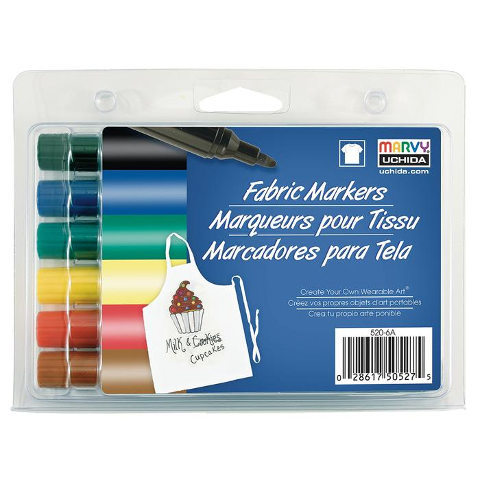 Marvy Uchida Textilmarker Bold Primär 6 Stück