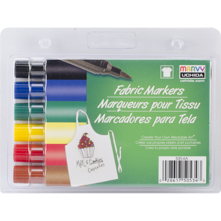 Marvy Uchida Textilmalstifte Brush Primary 6 Stück