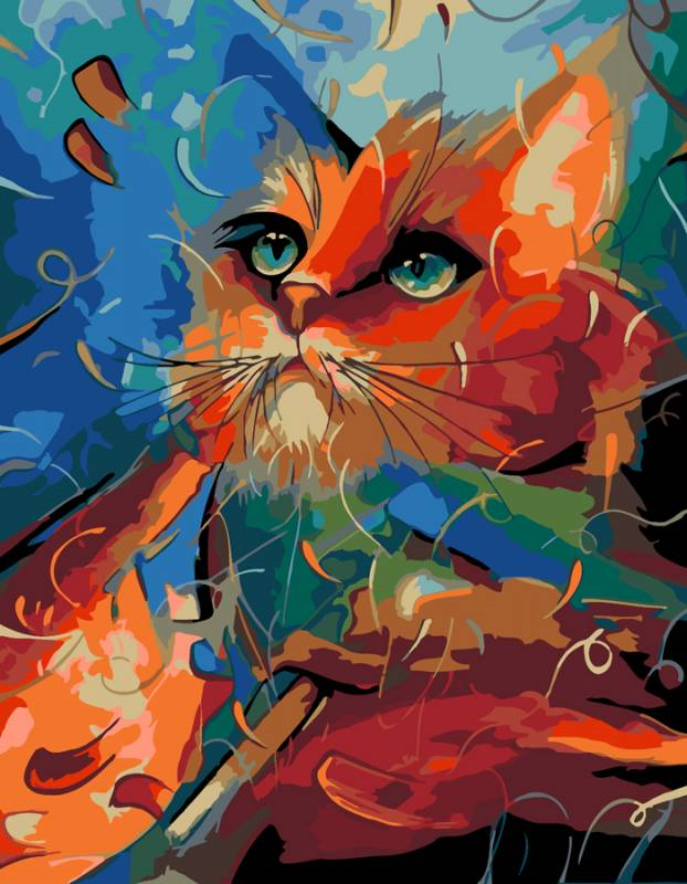 Rosa Start Paint by Numbers Colorful Cat 35x45 cm