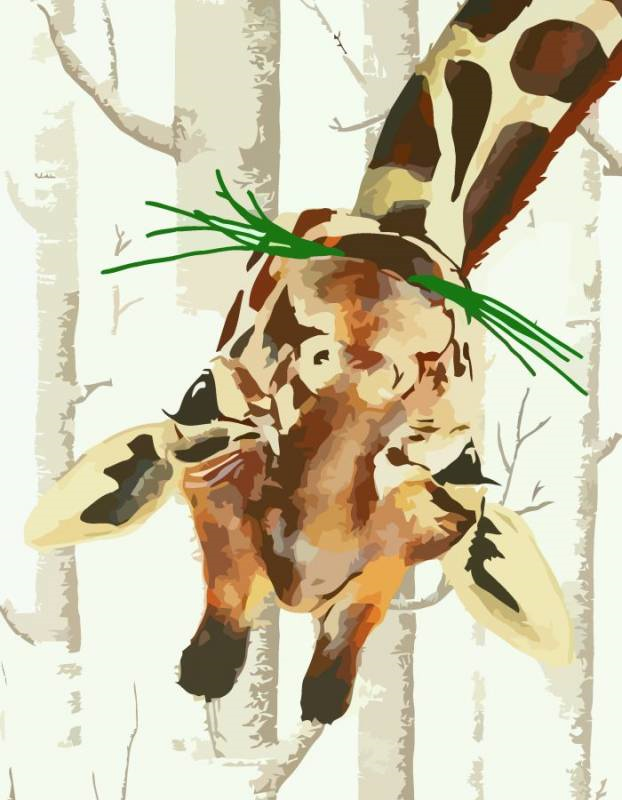 Rosa Malen nach Zahlen Giraffe 35x45 cm