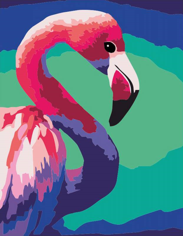 Rosa Start Malen nach Zahlen Rosa Flamingo 35x45 cm