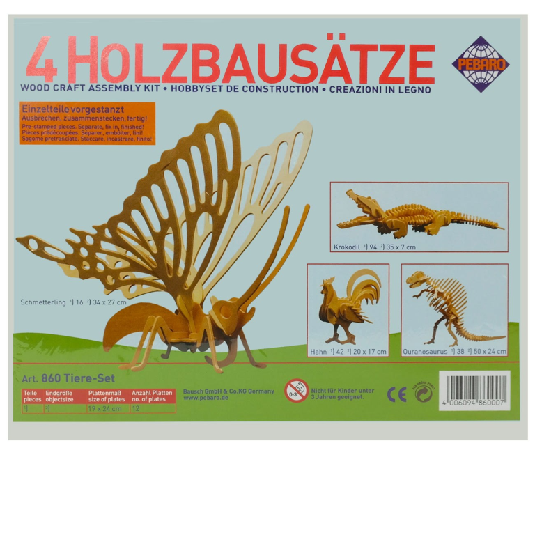 Pebaro Holzbausatz Tiere