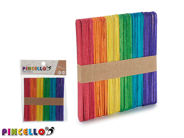 Pincello Colored Craft Sticks 11x1 cm 50 pieces