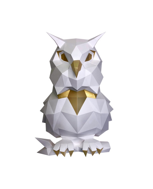 Wizardi 3D Papercraft 42x32x23 cm Uil Wit