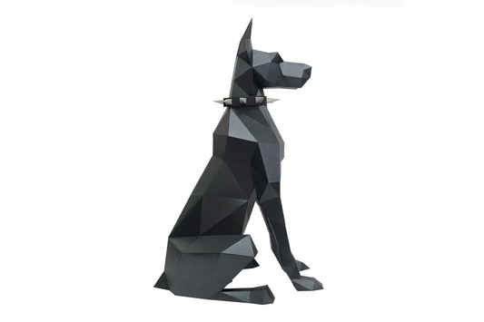 Wizardi 3D Papercraft Doberman 55x25x35 cm Zwart