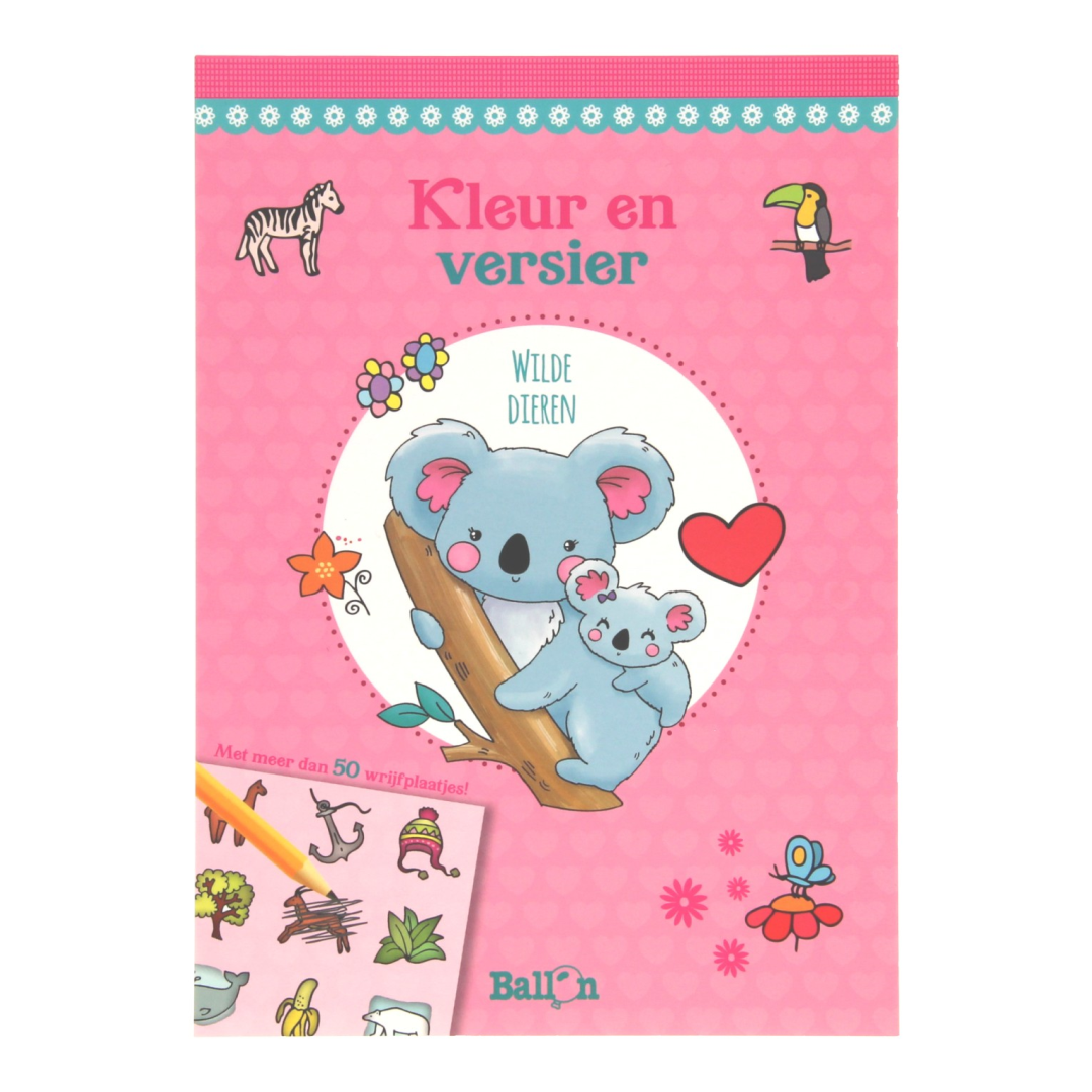 Wins Kleur en Versier Blok A5 Wilde Dieren 32 vel