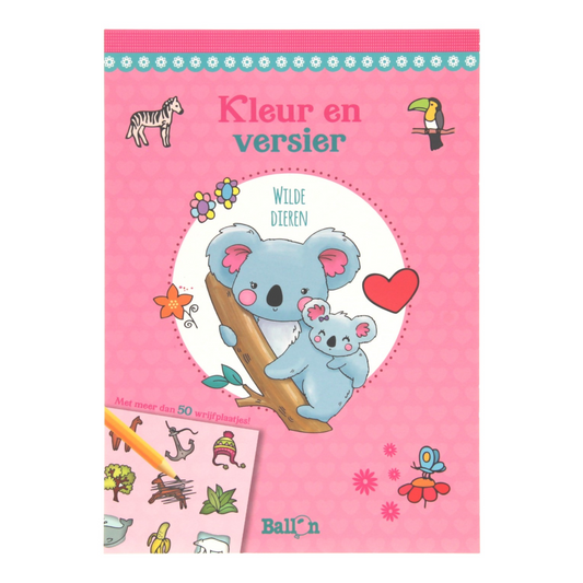 Wins Kleur en Versier Blok A5 Wilde Dieren 32 vel