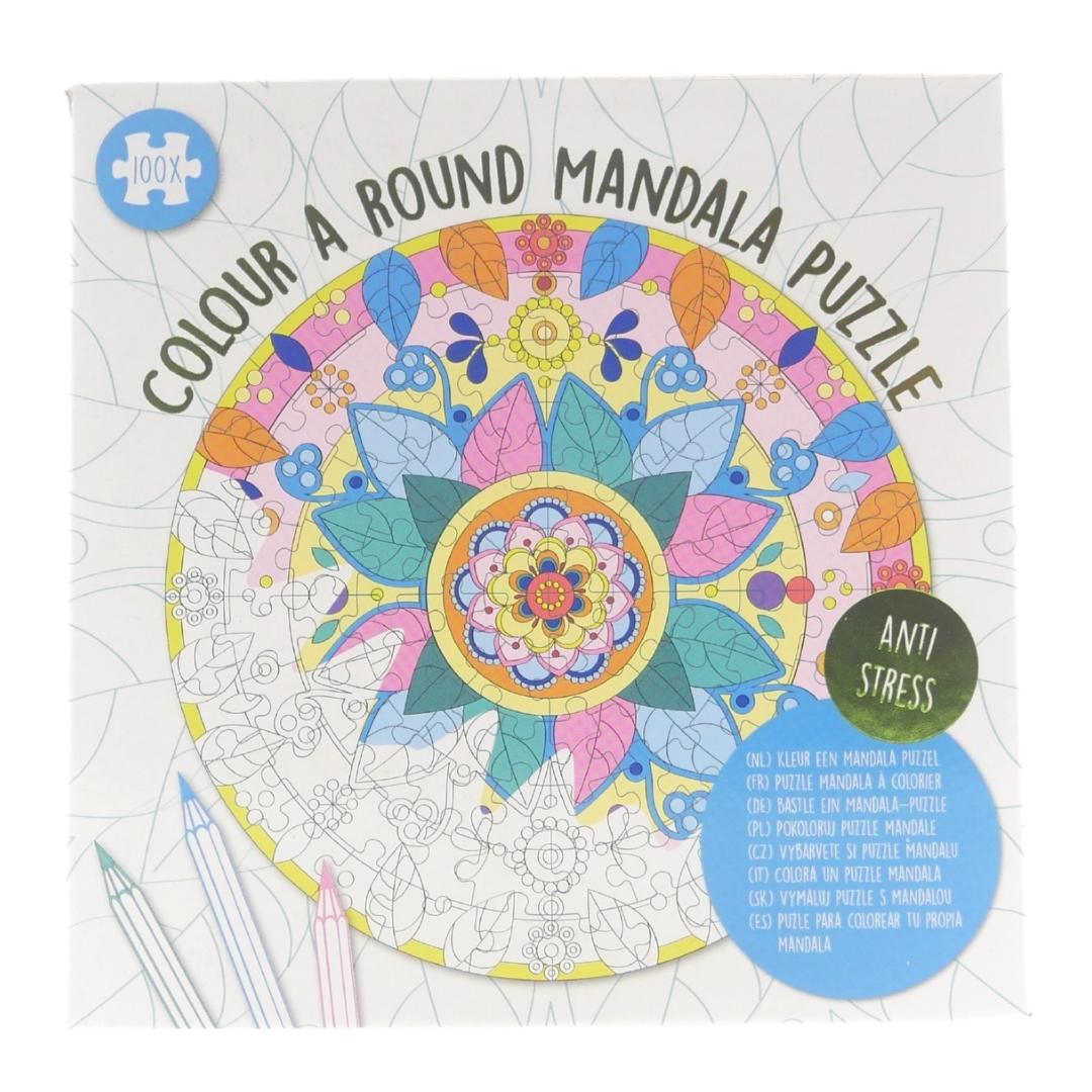 Wins Mini Mandala Puzzle Färben Rund Grün 18 × 18 cm