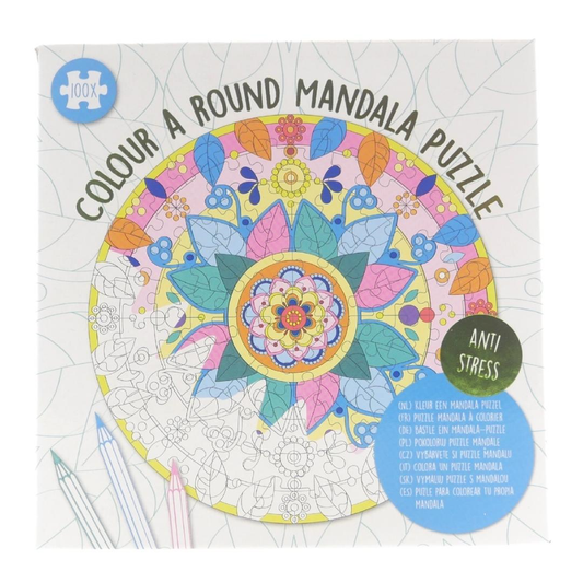 Wins Mini Mandala Puzzel Kleuren Rond Groen 18 × 18 cm