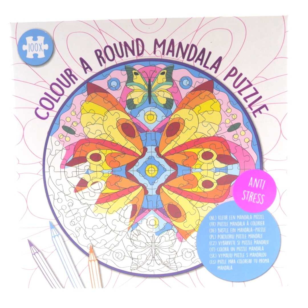 Wins Mini Mandala Puzzel Kleuren Rond Roze