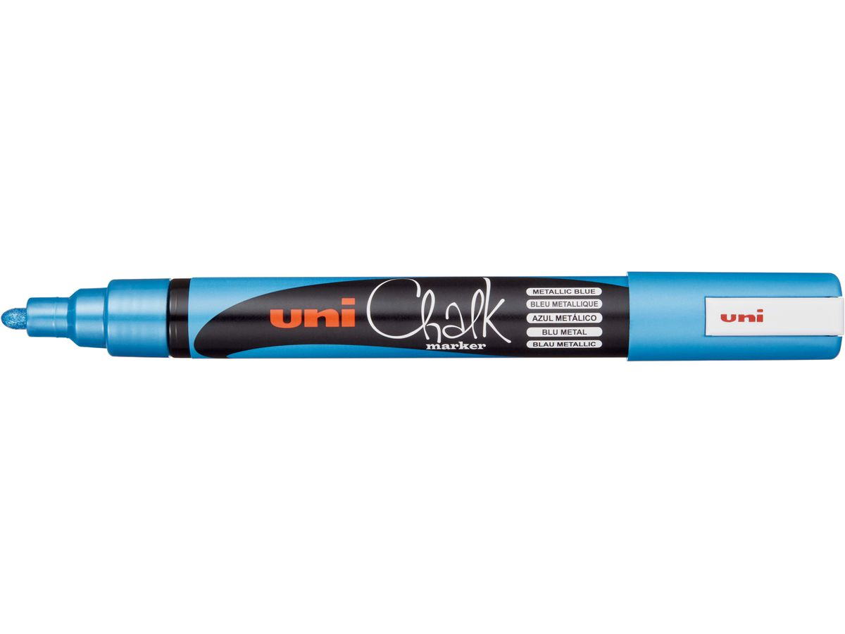 Uni Chalk Marker 5M Metallic Blauw