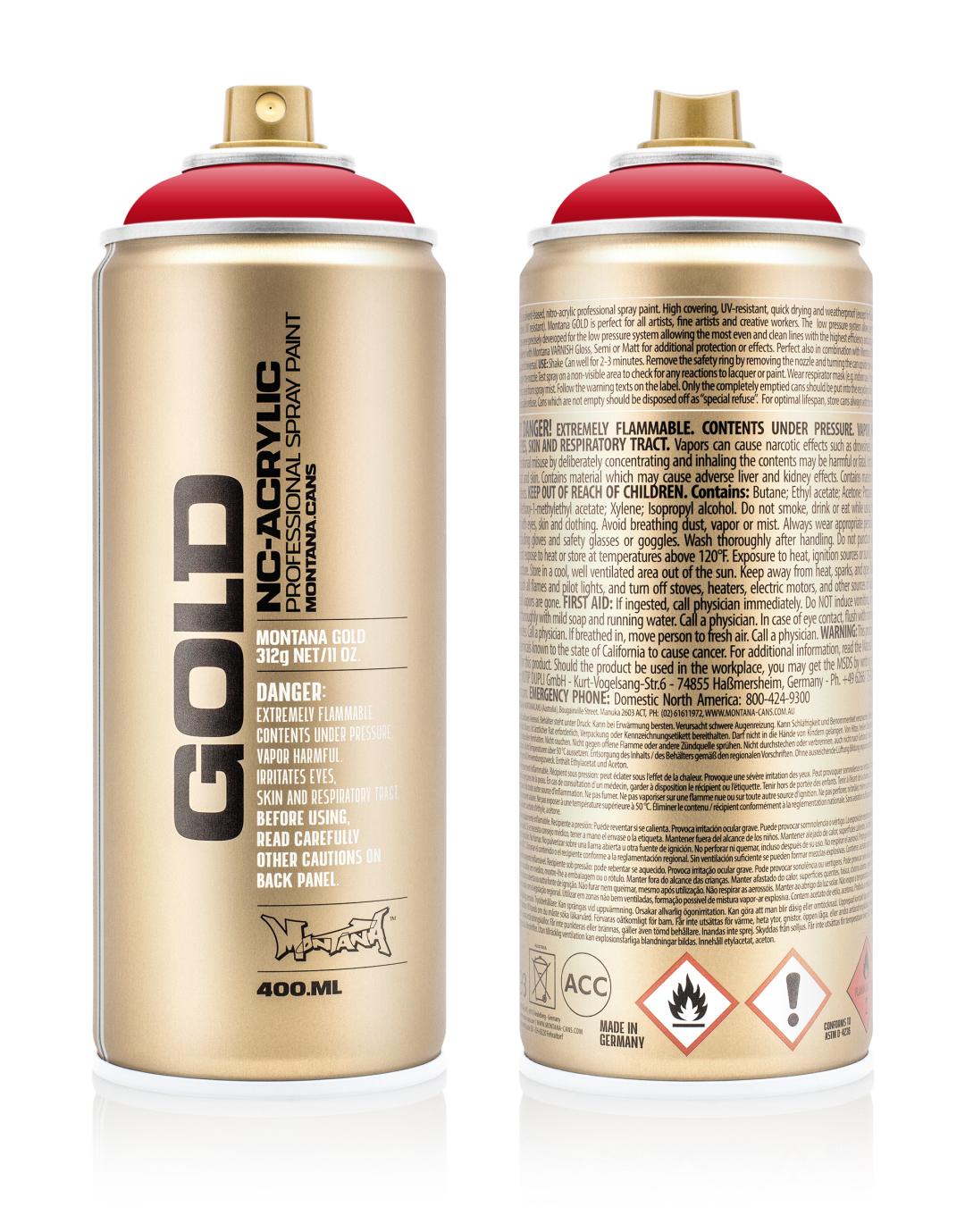 Montana Gold Spuitbus 400 ml Shock Red