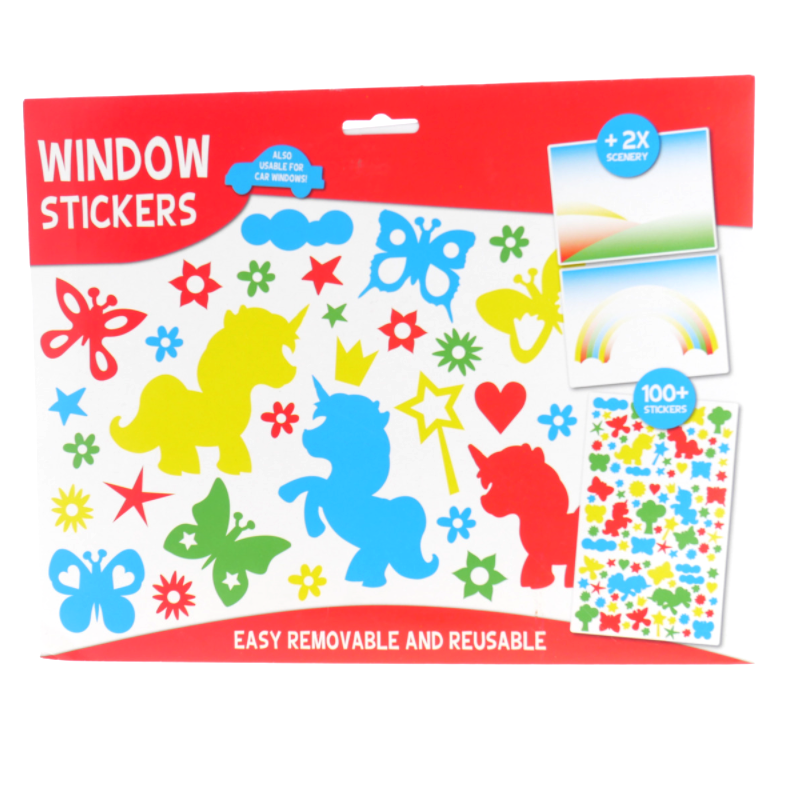 Wins Raamstickers Unikleurig Unicorn 100 stuks