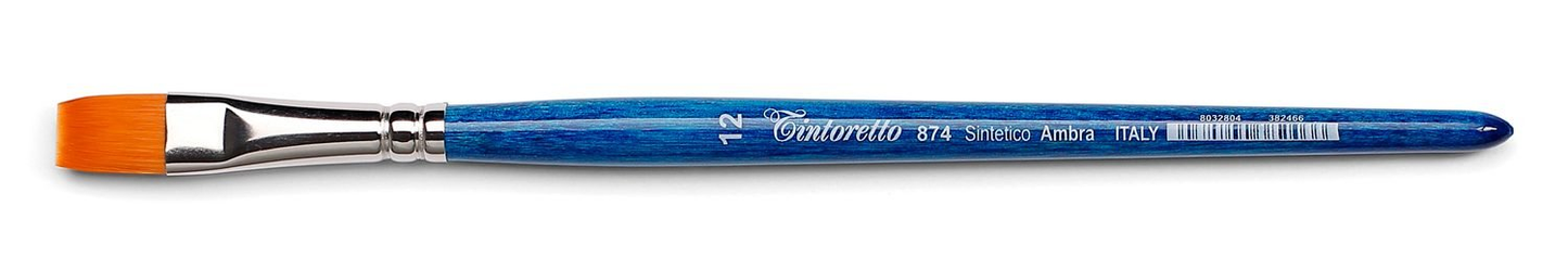 Tintoretto Amber Synthetic Brush Flat 0
