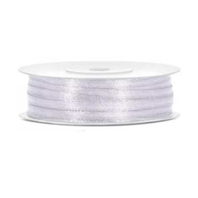 Satinband 3 mm 50 m Weiß