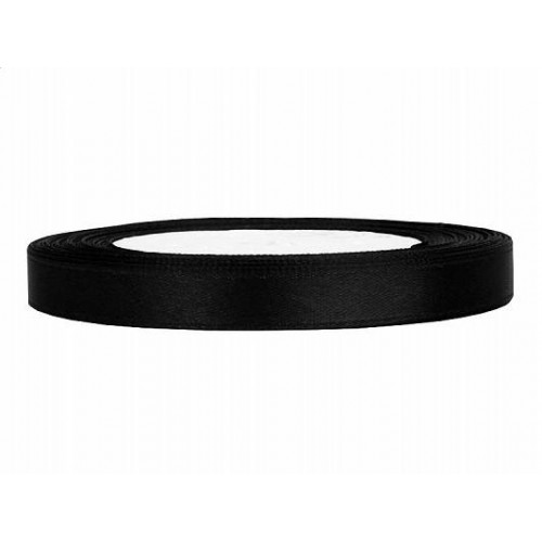 Satijnlint 6 mm 25 m Zwart