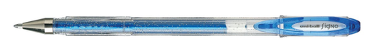 Uni Signo Gelpen Glitter Blauw 1 mm