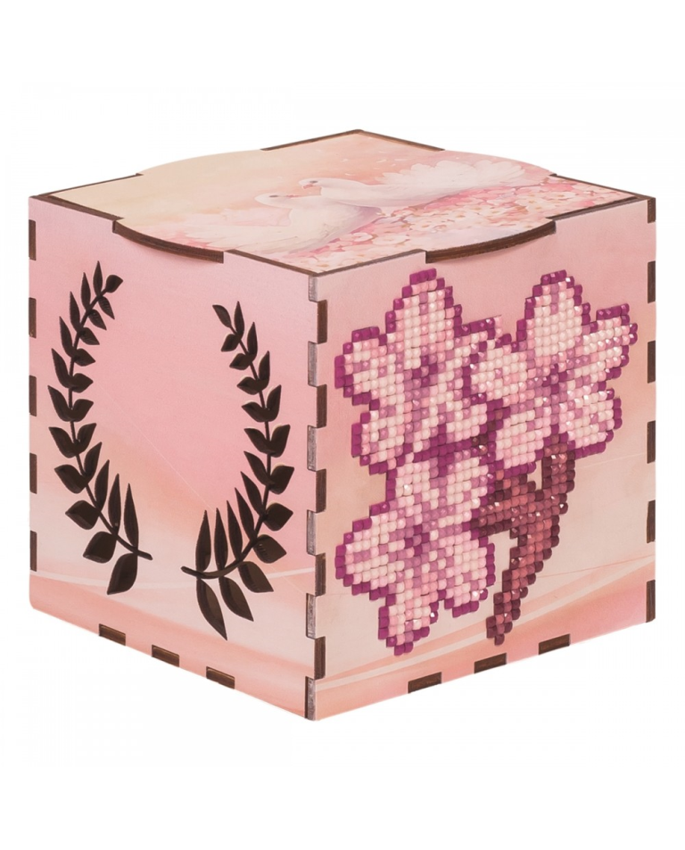 Wizardi Diamond Painting hout Sakura Houten box 75x75 cm