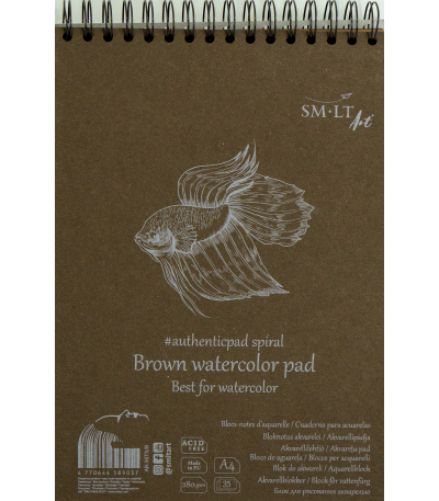 SMLT Ringband Aquarel A4 280gr 35 vel Bruin