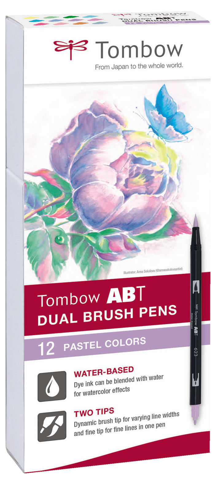 Tombow ABT Dual Brush Pen Set 12 Stück Pastellfarben
