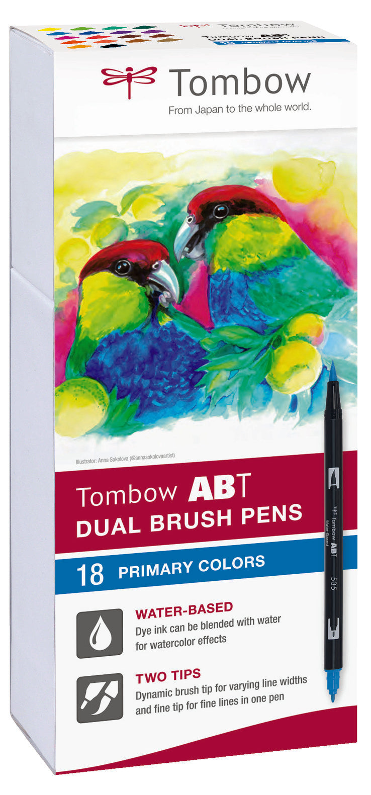 Tombow ABT Dual Brush Pen Set 18 Stück Primary Colors