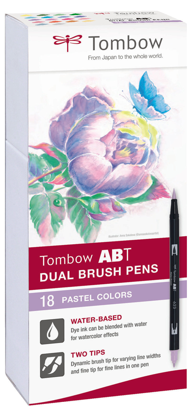 Tombow ABT Dual Brush Pen Set 18 Stück Pastellfarben